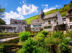 White half-timbered houses in Bacharach town, Germany