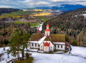 Hergiswald church above of  Lucerne city, Switzerland