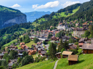 Wengen town in swiss Alps mountains, Switzerland
