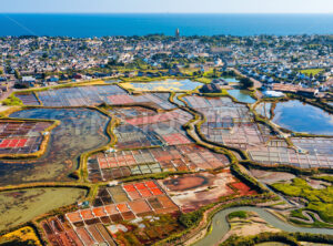 Batz-sur-Mer town on the salt marshes of Guerande, France