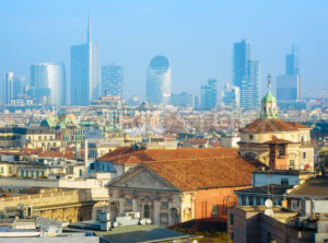 Milan city Old town and modern skyline, Italy