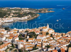 Panoramic view of Cadaques town, Spain