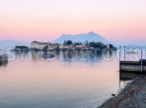 Panoramic view of Isola Bella island on Lago Maggiore, Italy