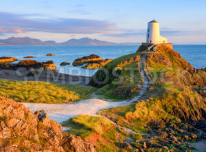 Panoramic view of the Twr Mawr Lighthouse on sunset, Wales, United Kingdom - GlobePhotos - royalty free stock images
