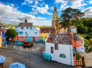 Picturesque Portmeirion village in North Wales, United Kingdom