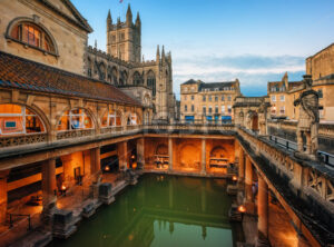 Roman bathes in Bath city, England