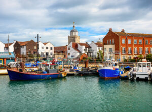 The boat harbour in Portsmouth, England