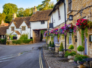 Traditional houses in Castle Combe village, Cotswolds, England - GlobePhotos - royalty free stock images