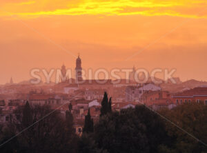 Venezia, Italy, sunset cityscape view