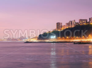 Malecon of Miraflores, Lima, at night