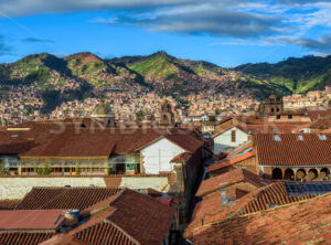 Red tiled roofs of Cusco Old town, Peru
