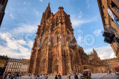 Strasbourg gothic Cathedral, Alsace, Strasbourg, France Stock Photo
