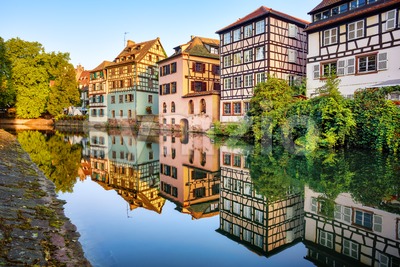 Traditional houses in the Old town of Strasbourg, France Stock Photo