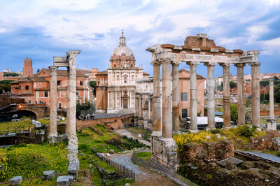 Forum romanum in Rome city, Italy Stock Photo