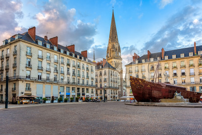 Place Royale square in Nantes city center, France Stock Photo