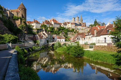 Semur en Auxois, Burgundy, France Stock Photo