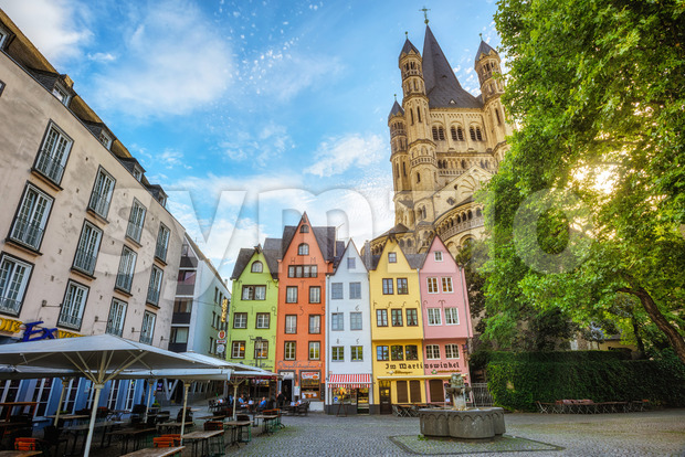 Historical fish market in Cologne city's Old town, Germany Stock Photo