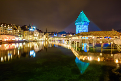 Lilu Light show in Lucerne, Switzerland Stock Photo