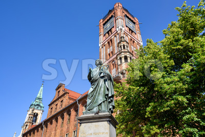 Monument of Nicolaus Copernicus in Torun city, Poland Stock Photo