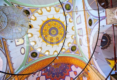 Interior of a turkish mosque Stock Photo