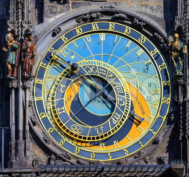 The astronomic clock Horologe in Prague, Czech Republic Stock Photo