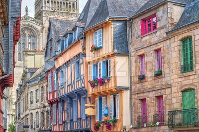 Old town of Quimper, Brittany, France Stock Photo