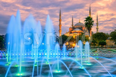 Blue Sultanahmet mosque, Istanbul old town, Turkey Stock Photo