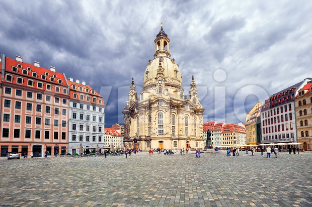 Frauenkirche Church in the old town of Dresden, Germany Stock Photo
