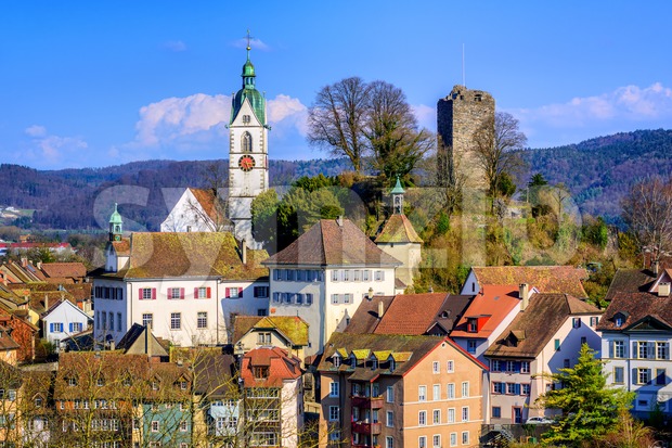 Medieval old town Laufenburg, Switzerland Stock Photo