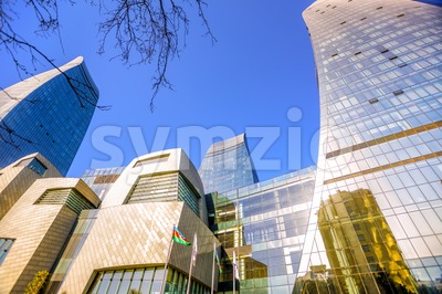 The Flame Towers skyscrapers, Baku, Azerbaijan Stock Photo