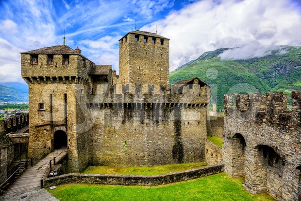 Castello di Montebello castle, Bellinzona, Switzerland Stock Photo