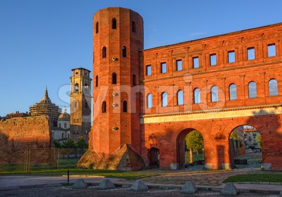 The Palatine Towers and the Cathedral of Turin, Turin, Italy Stock Photo