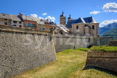 The Walls and the Old Town of Briancon, France Stock Photo