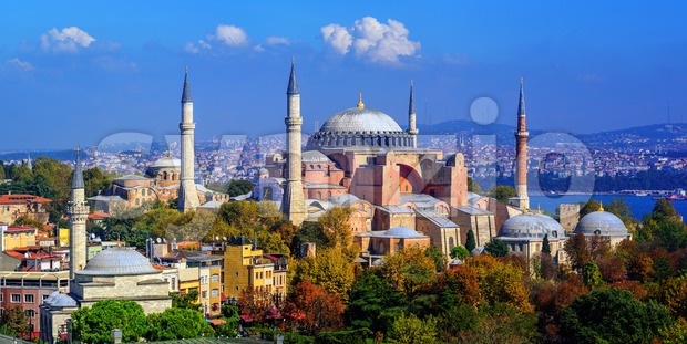Hagia Sophia basilica in Istanbul city, Turkey Stock Photo