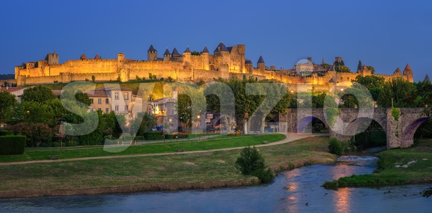 Carcassonne medieval Old Town, Languedoc, France Stock Photo