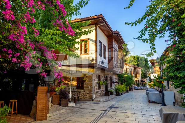 Pedestrian street in Antalya Old Town, Turkey Stock Photo