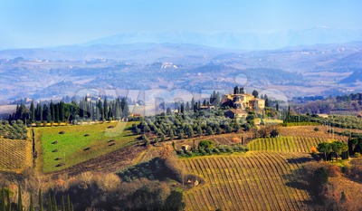 Country landscape in Tuscany, Italy Stock Photo