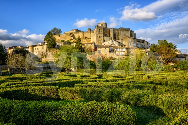 Grignan Old Town and Castle, Drome, France Stock Photo