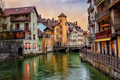 Annecy medieval Old Town, Savoy, France Stock Photo