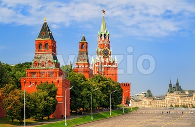 Red square and Kremlin towers, Moscow, Russia Stock Photo