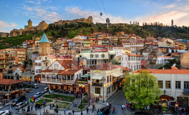 Tbilisi Old Town, capital city of Georgia Stock Photo
