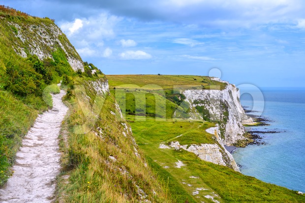 White cliffs of Dover nature park, England Stock Photo