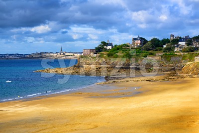Brittany atlantic coast with St Malo and Dinard towns Stock Photo