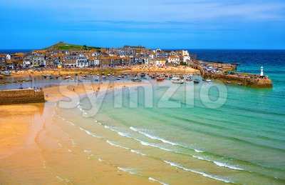 St Ives, a popular seaside town and port in Cornwall, England Stock Photo