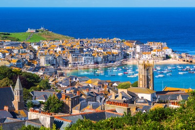 St Ives, a popular seaside town and port in Cornwall, England Stock Photo