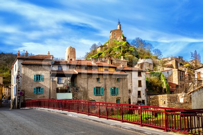 Champeix town in Puy-de-Dome department, Auvergne, France Stock Photo