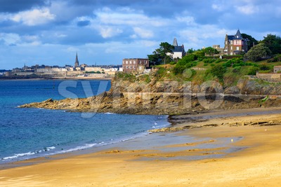 Brittany atlantic coast with St Malo and Dinard towns, France Stock Photo