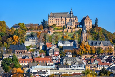 Marburg historical medieval Old Town, Germany Stock Photo