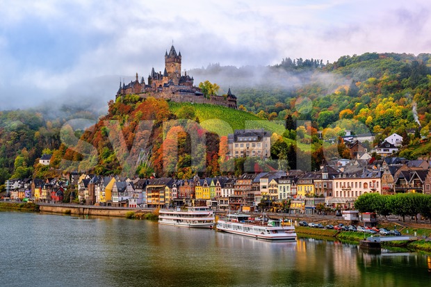 Cochem, a beautiful historical town on romantic Moselle river, Germany Stock Photo