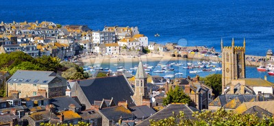 Panoramic view of St Ives Old town, Cornwall, United Kingdom Stock Photo